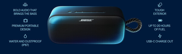 De Bose SoundLink Plus is een draagbare Bluetooth-luidspreker met een robuust ontwerp. (Afbeeldingsbron: Bose)