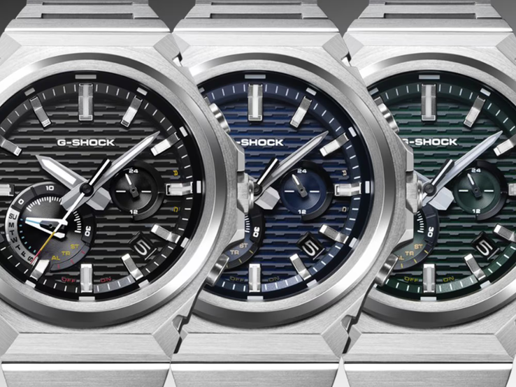 Van links naar rechts: de Casio G-Shock GST-B1000D-1A, GST-B1000D-2A en GST-B1000D-3A horloges. (Afbeeldingsbron: Casio)