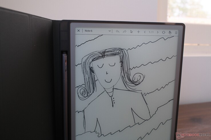 De Huion Ink wordt beperkt door de verversingssnelheid van elektronisch papier.