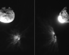 Foto's genomen door de Italiaanse LICIACube van de asteroïde na de inslag (Beeldbron: NASA, ASI en Universiteit van Maryland; bijgesneden)