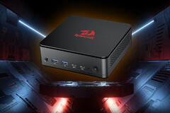 Redragon MPC745 Mini PC op een futuristische achtergrond