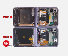 De Galaxy Z Flip4 lijkt zowel van buiten als van binnen op zijn voorganger. (Afbeelding bron: PBKreviews)
