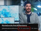 Het YouTube-kanaal van Notebookcheck heeft onlangs de grens van 50k abonnees overschreden. (Afbeelding bron: NotebookcheckReviews op YouTube)