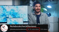 Het YouTube-kanaal van Notebookcheck heeft onlangs de grens van 50k abonnees overschreden. (Afbeelding bron: NotebookcheckReviews op YouTube)