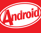 Het Android 4.4 KitKat-logo zoals te zien op een Acer Liquid-smartphone