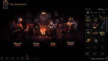 Afgebeeld: Een gameplay screenshot van Darkest Dungeon II.