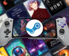 GameHub v5.2 is nu beschikbaar om te downloaden. Afgebeeld: een Android telefoon met Steam. (Afbeeldingsbron: Steam en GameSir - bewerkt)