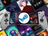 GameHub v5.2 is nu beschikbaar om te downloaden. Afgebeeld: een Android telefoon met Steam. (Afbeeldingsbron: Steam en GameSir - bewerkt)