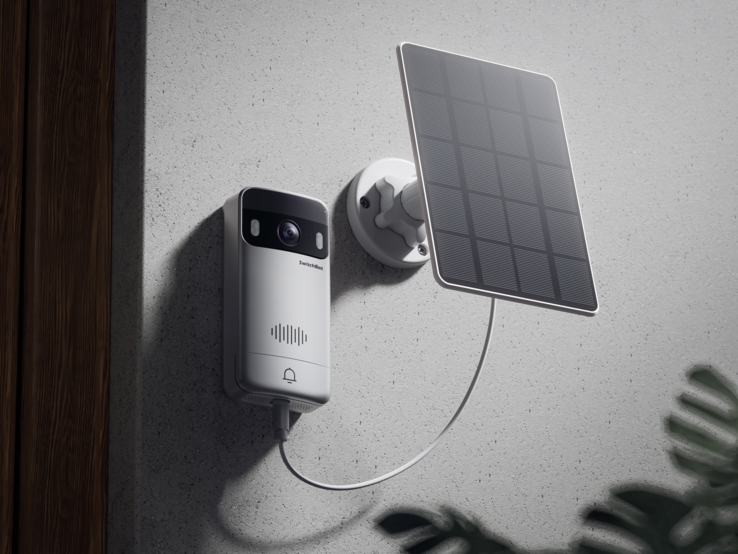 De SwitchBot Smart Video Doorbell kan ook worden opgeladen met een zonnepaneel (Afbeelding bron: SwitchBot)