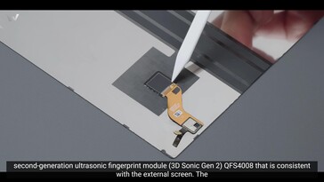 Vivo X Fold3 Pro: Ultrasone vingerafdruksensor onder het Flex-scherm.