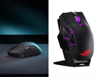 De gamingmuizen ROG Gladius IV Ace (links) en ROG Spatha X 65K (rechts).