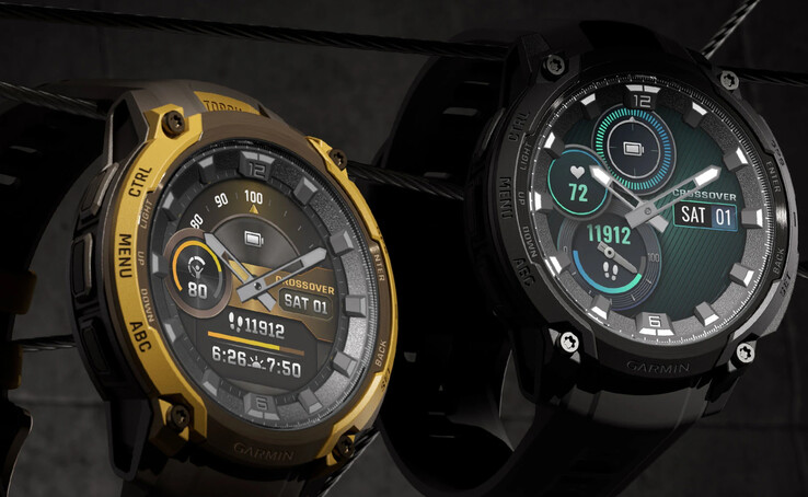 De Instinct Crossover AMOLED wordt verkocht in twee kleuren, maar alleen als 46 mm smartwatch. (Afbeelding bron: Garmin)