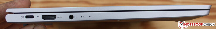 Links: 1x USB Type-C met Thunderbolt 4 en Power Delivery, 1x HDMI 2.0b, 1x audioaansluiting