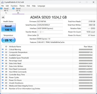 ADATA SE920 communiceert via UASP (USB Attached SCSI Protocol)