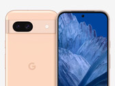 De Pixel 8a met zijn Hematiet-behang. (Afbeeldingsbron: @OnLeaks & SmartPrix - bewerkt)
