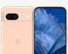 De Pixel 8a met zijn Hematiet-behang. (Afbeeldingsbron: @OnLeaks &amp; SmartPrix - bewerkt)
