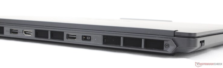 Achterzijde: 2x USB-A (5 Gbps), HDMI 2.1, netadapter