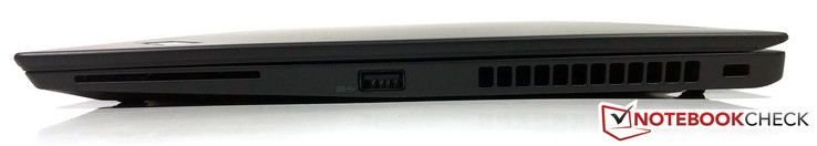 Rechterkant: SmartCard, USB 3.0, opening voor kabelslot