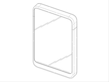Voorkant van de vermeende oprolbare telefoon van Samsung volgens gemeld patent. (Afbeeldingsbron: DomoAI en xleaks7)