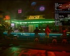 Cyberpunk 2077 draait op macOS 26 Tahoe met MetalFX frame-interpolatie ingeschakeld op een MacBook Pro M1 Max. (Afbeeldingsbron: Blendlogic Tech op YouTube)