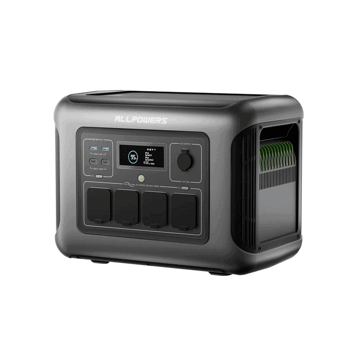 Het Allpowers R1500 Lite draagbare stroomstation heeft in totaal 8 poorten (Afbeeldingsbron: Allpowers)