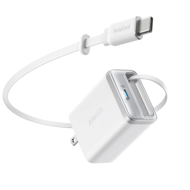 De Anker Nano-oplader (35 W, ingebouwde intrekbare USB-C-kabel). (Afbeeldingsbron: Anker)