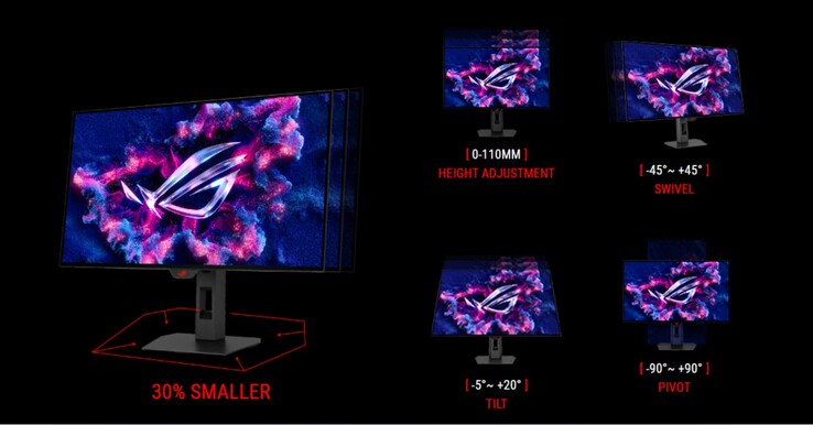 De Asus ROG Strix OLED XG27AQDMG Gen2 heeft een 30% kleinere standaard