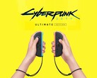 Cyberpunk 2077: Ultimate Edition-logo boven Switch 2 Joy-Cons (Afbeeldingsbron: Nintendo of America met bewerkingen)