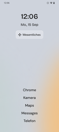 Homescreen in de Moment-modus