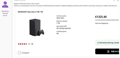 Prijs van Xbox Series X in EU getoond