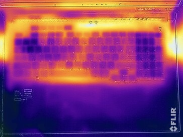 Stresstest oppervlaktetemperaturen (boven)