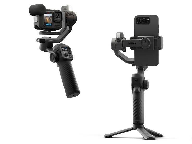 De nieuwe GoPro Fluid Pro AI gimbal is compatibel met zowel GoPro action cams als smartphones. (Afbeeldingsbron: GoPro)