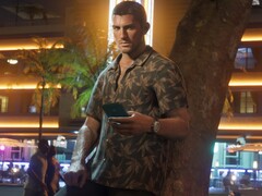 Jason uit GTA 6 is te zien terwijl hij een smartphone vasthoudt