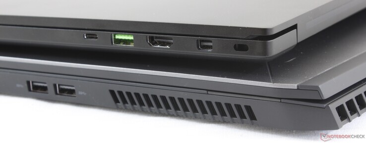 Rechterkant: Thunderbolt 3, USB 3.2 Type-A, HDMI 2.0, MiniDisplayPort 1.4, Kensington lock