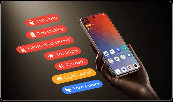 De TCL P80 Ultra beschikt over een slimme oogzorgassistent.