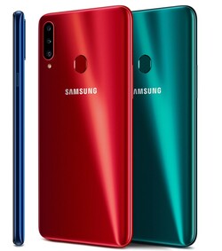 Kleuren van de Samsung Galaxy A20's, maar in Duitsland is alleen zwart beschikbaar
