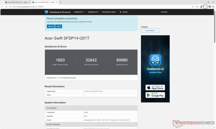 GeekBench AI 1.7 behaalt met de QNN-backend hogere gekwantiseerde prestaties dan de huidige AMD Zen 5- en Intel Panther Lake-oplossingen