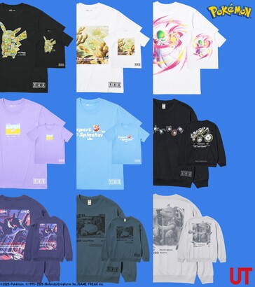 Enkele van de tshirts van de aankomende Pokémon x Uniqlo collab (Afbeelding Bron: Uniqlo)