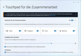 Touchpad extra symbolen voor vergaderingen