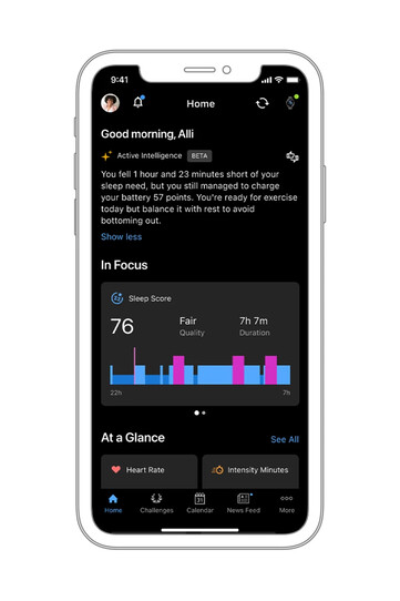 De functie Garmin Connect+ Active Intelligence. (Afbeelding bron: Garmin)