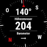 Kompas met barometrische hoogtemeter