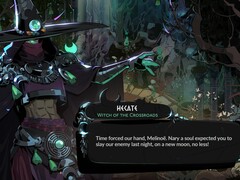 Afgebeeld: Hecate, de mentor van Melinoë, Heks van het Kruispunt. (Afbeelding Bron: Supergiant Games)