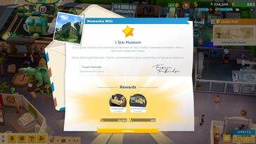 Afbeelding: een screenshot van de gameplay van Two Point Museum.