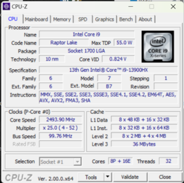 CPU-Z hoofdpagina