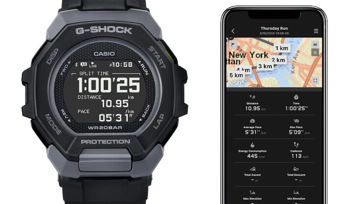 Casio MOVE app kan hardloopgegevens loggen en trainingsplannen maken. (Bron: Casio)