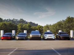 Een collectie elektrische voertuigen van Tesla (Afbeelding bron: Tesla)