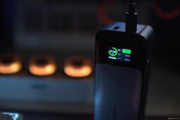 Uitgang via de 140W USB-C poort, gemeten via de Anker 737 140W powerbank.