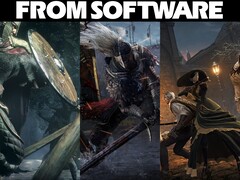 Collage met FromSoftware-spellen en bedrijfslogo (bron: FromSoftware, Steam met bewerkingen)