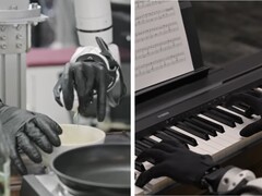 Genesis AI toont robothanden die fijnmotorische taken uitvoeren zoals eieren kraken, tomaten snijden, kabels aansluiten en piano spelen.