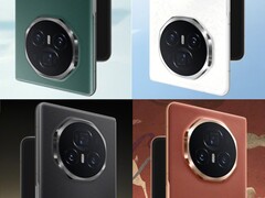 Honor zal de Magic V3 lanceren in in totaal vier stijlvolle kleuren (in China althans) met een leerachtige achterkant. (Afbeeldingsbron: Honor, bewerkt)